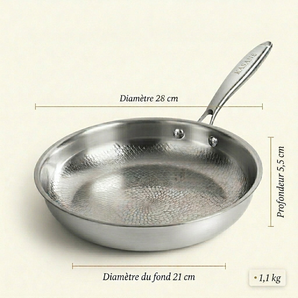Poêle en titane martelée - 28cm