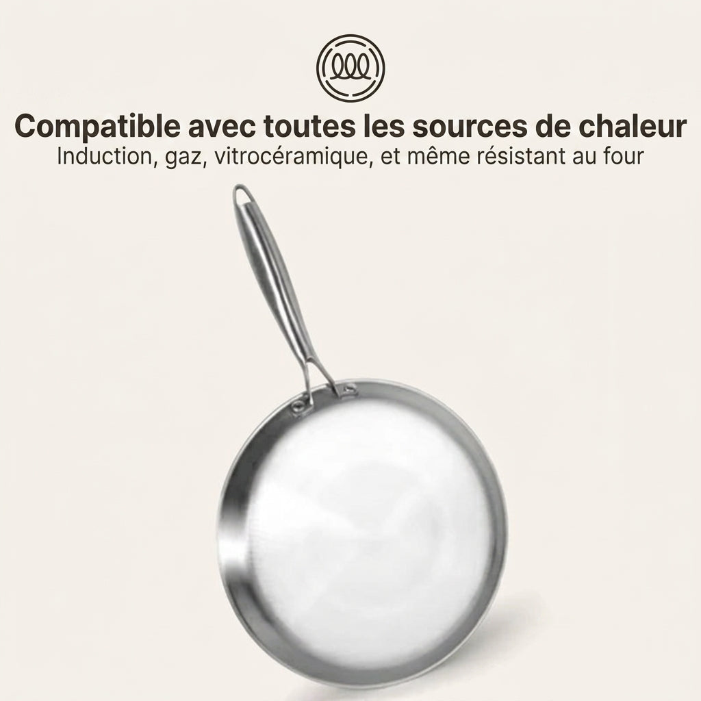 Crêpière en titane martelée