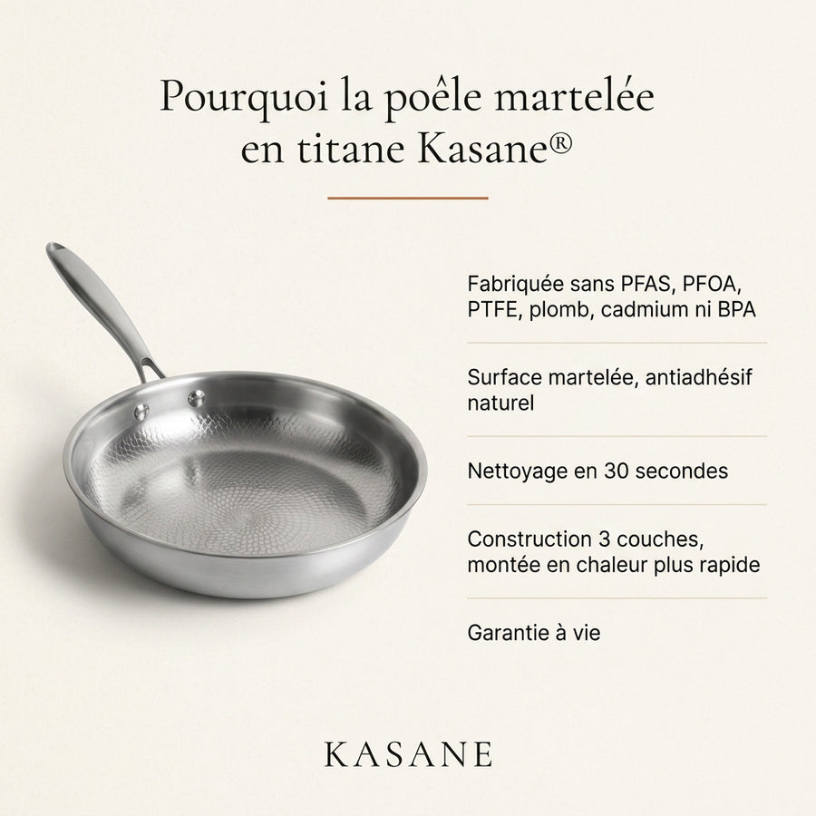 Poêle en titane martelée